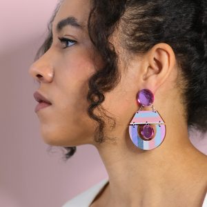 Hippa yllä Hippa korvakorut, värikkäät vanerikorvakorut