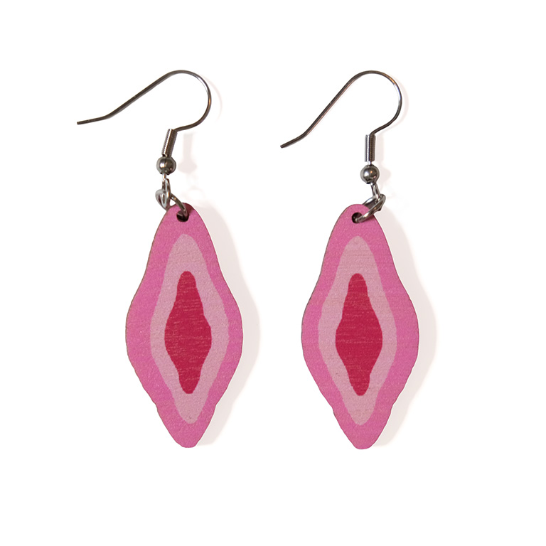 Vagina-korvakorut, pillu-korvakorut, vaneriset korvakorut, suomalainen design